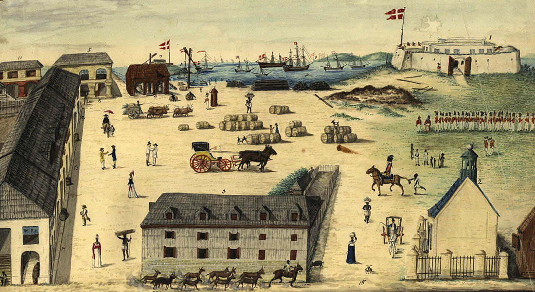 View of the habor of Christiansted, St. Croix, 1815 (Henrik Gottfred Beenfeldt); courtesy of Danish National Archives
